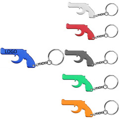 Gun Shaped Bottle Opener W/ Keychain