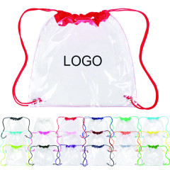 Clear PVC Drawstring Backpack W/ Grommets? (2 colors imprint)