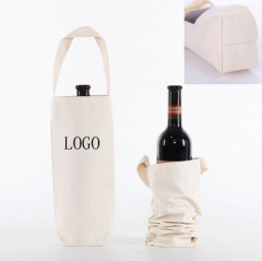 10 Oz Cotton Canvas Single Wine Tote Bag