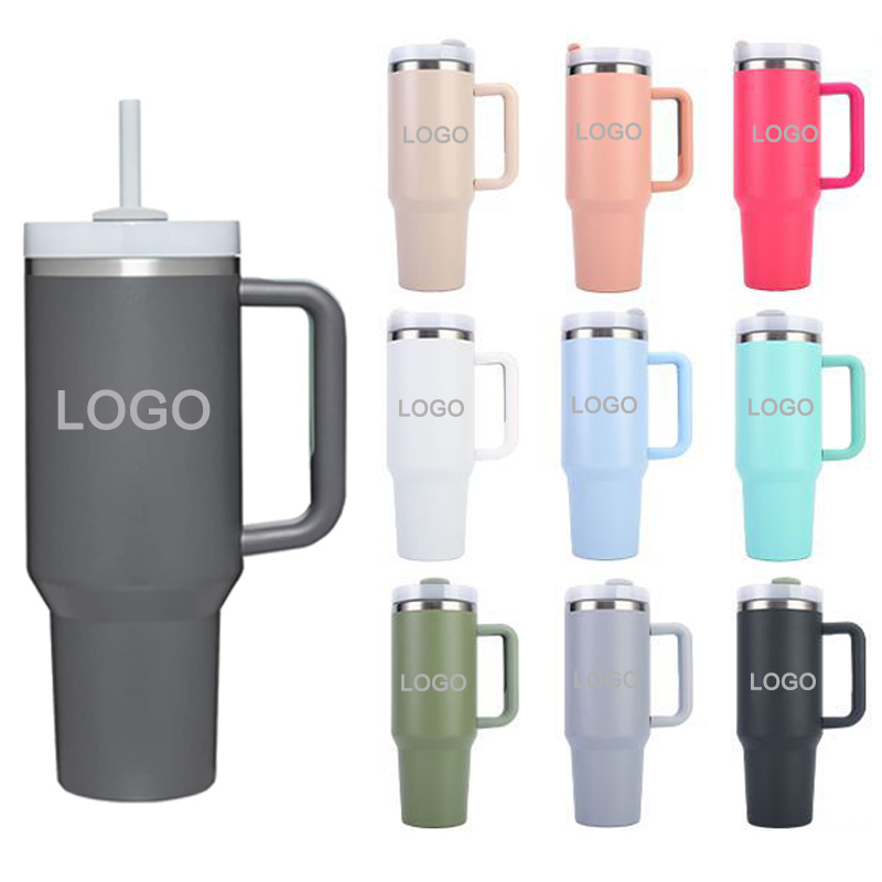 40 oz Vacuum Stainless Steel Tumbler W/ Straw & Lid
