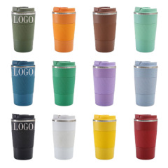 380ml Stainless Steel Coffee Mug W/ Non-slip Silicone sleeve