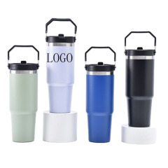 30oz Double Wall Stainless Steel Tumbler W/ Straw Leak