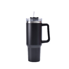 40 oz Vacuum Stainless Steel Tumbler W/ Handle & Straw