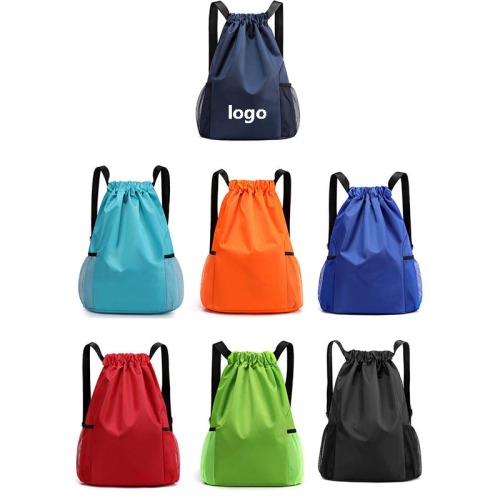 Small Drawstring Backpack W/ Double Mesh pockets