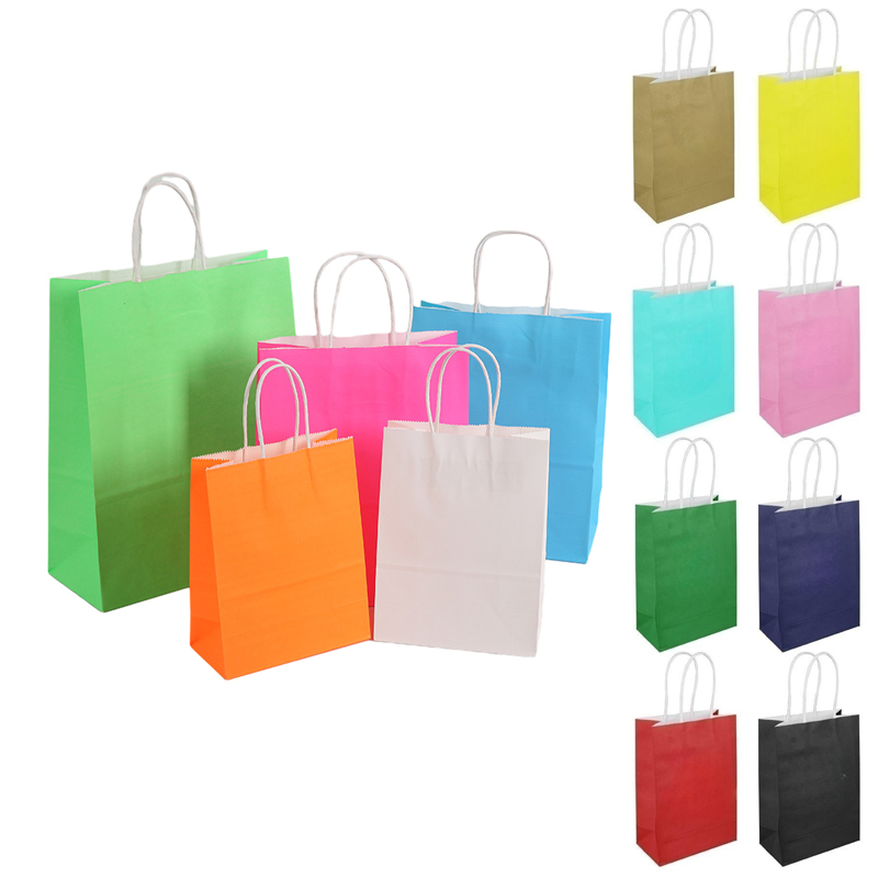 Small Size Kraft Paper Shopper Tote bags(5 7/8"* 3 1/8"* 8 1/4")