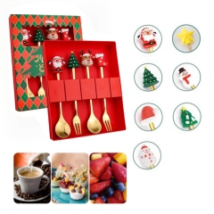 Christmas Dessert Spoon & Fork (4 pcs)