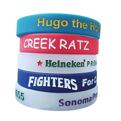 1/2" Debossed & Color Filled Silicone Bracelets