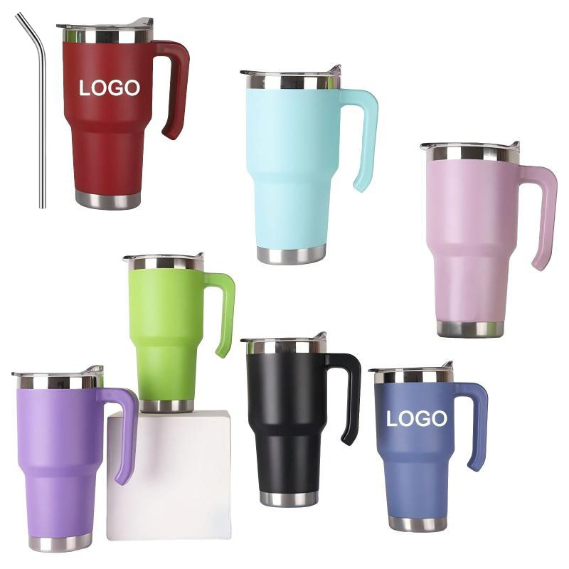 30 oz Stainless Steel Tumbler W/ Straw & Lid
