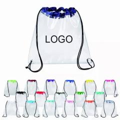 Clear PVC Drawstring Backpack W/ Grommets (14" W x 17" H)