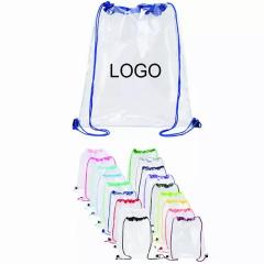 Clear PVC Drawstring Backpack (14" W x 17" H)