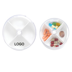 Round Large 4-Compartment Pillbox
