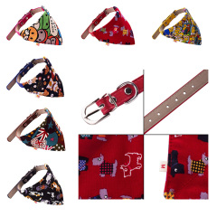 Canvas Pet Bandanna W/ PU Collars