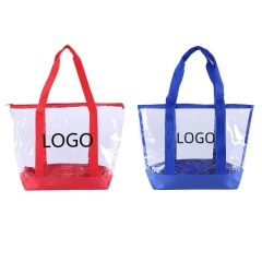 Reusable Zipper Closure Clear Tote Bag