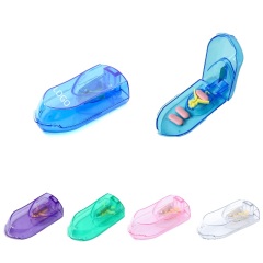 Transparent Plastic Pill Case W/ Cutter