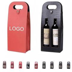 Dual Vegan Leather Wine Bag