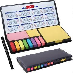 Large Leather Flip-Top Calendar Box W/ Pen