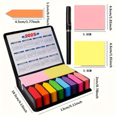 Small Leather Flip-Top Calendar Box W/ Pen