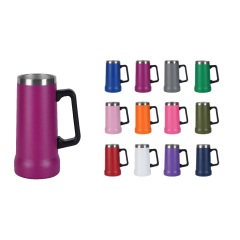 24 oz Stainless Steel Insulated Big Grip Beer Stein Mug