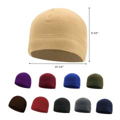Embroidered Polar Fleece Beanie Cap