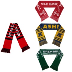 Fan Jacquard Scarf W/ Tassels
