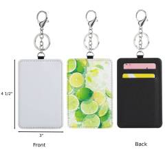 Full Color PU Leather Card Holder W/ Keychain