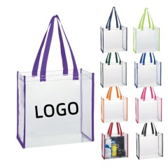Clear PVC Stadium Tote Bag (14" W x 14" H x 8" G)