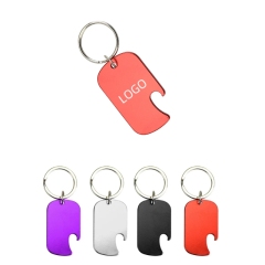 Aluminum Alloy Dog Tag Bottle Opener Keychain