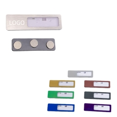 Stainless Steel Name Badge W/ Magnetic Back
