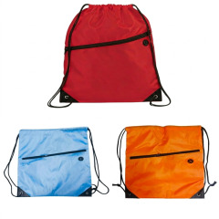 210D Drawstring Bag W/ Grommets & Zipper Pocket