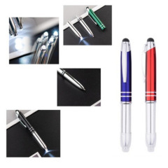 Metal Ballpoint Pen W/ Stylus & Flashlight