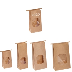 Self-Seal Kraft Paper Bakery Bags W/ Window (3 9/16" L x 2 3/8" G x 6 11/16" H)