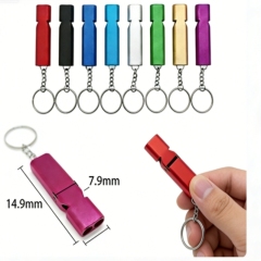 Aluminum Alloy Safety Whistle W/ Keychain