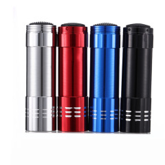 Aluminum 9 LED Flashlight w/ Strap