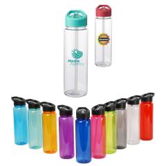 Accel 24 oz Plastic Bottle W/ Straw