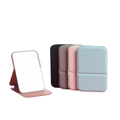 Foldable Makeup Mirror W/ PU Leather Shell