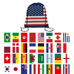 210T Polyester World Cup Drawstring Backpack