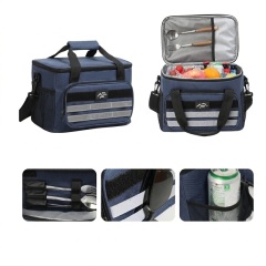 Outdoor Cooler Bag W/ Multi-Pocket Storage and PVC Lining