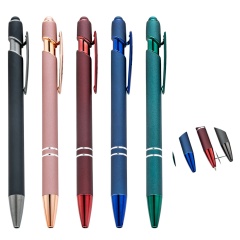 Aluminum Electroplated Ballpoint Pen W/ Stylus