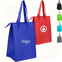 Non-Woven Lunch Cooler Tote Bag W/ Zipper Closure