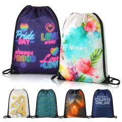 210D Full Color Dye Sublimation Drawstring Backpack