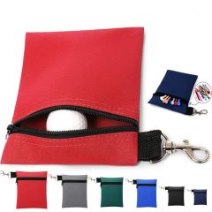 Polyester Golf Tee Zipper Pouch Bag