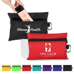 Polyester Zipper Storage Pouch with Carabiner
