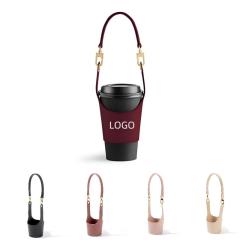 PU Coffee Cup Holder W/ Strap