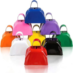 Colorful Metal Hand-Operated Cheering Cow Bell