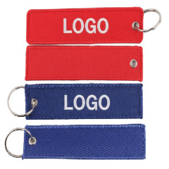 Embroidered Fabric Keychain Tag