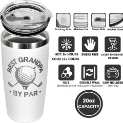 20 oz Golf Pattern Stainless Steel Tumbler
