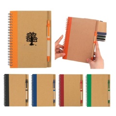 B6 Kraft Spiral Notebook W/ Matching Pen
