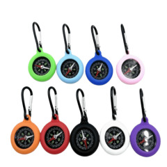 Silicone Carabiner Compass Keychain