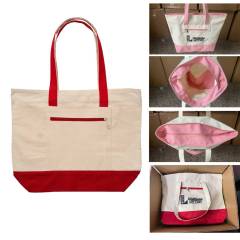 12 oz Cotton Canvas Zippered Tote Bag