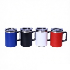 14 oz Stainless Steel Insulated Tumbler W/ Lid & Handle